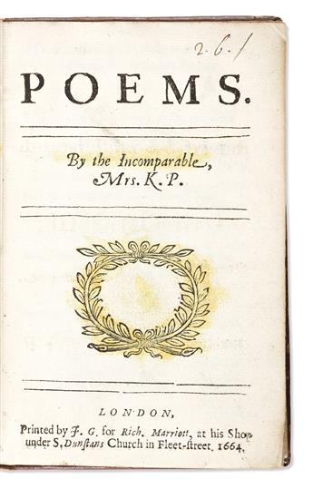 Philips, Katherine (1632-1664) Poems.